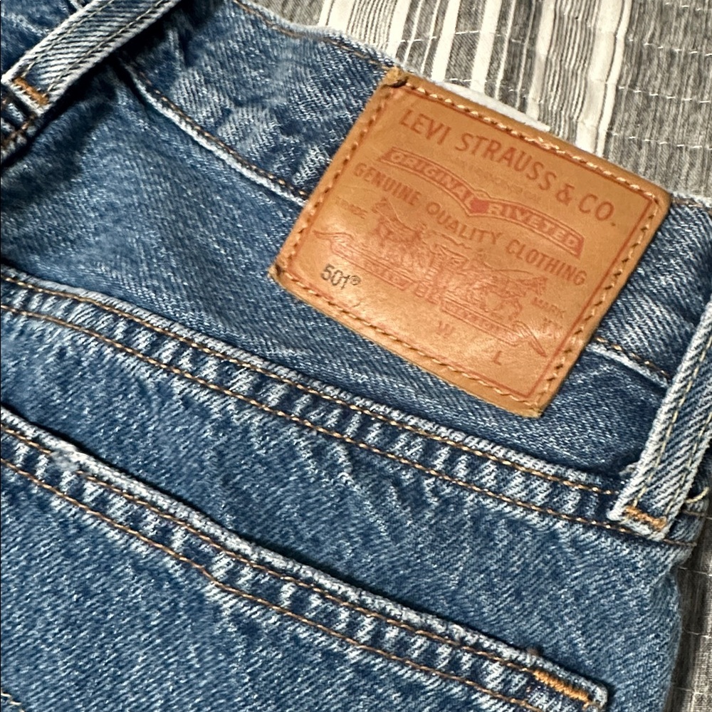 Levi's Women's 501 Blue Patchwork Jeans - image 8